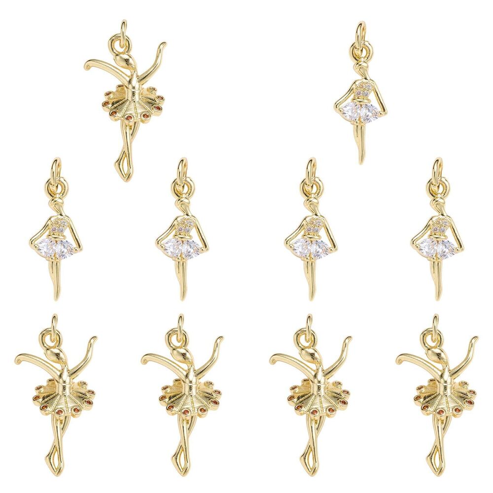 4941 10Pcs 2 Styles Ballet Dancer Charms for Jewelry Making Cute Leaping